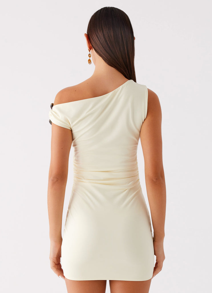 Peppermayo Peppermayo Exclusive - Seraphina One Shoulder Mini Dress - Yellow