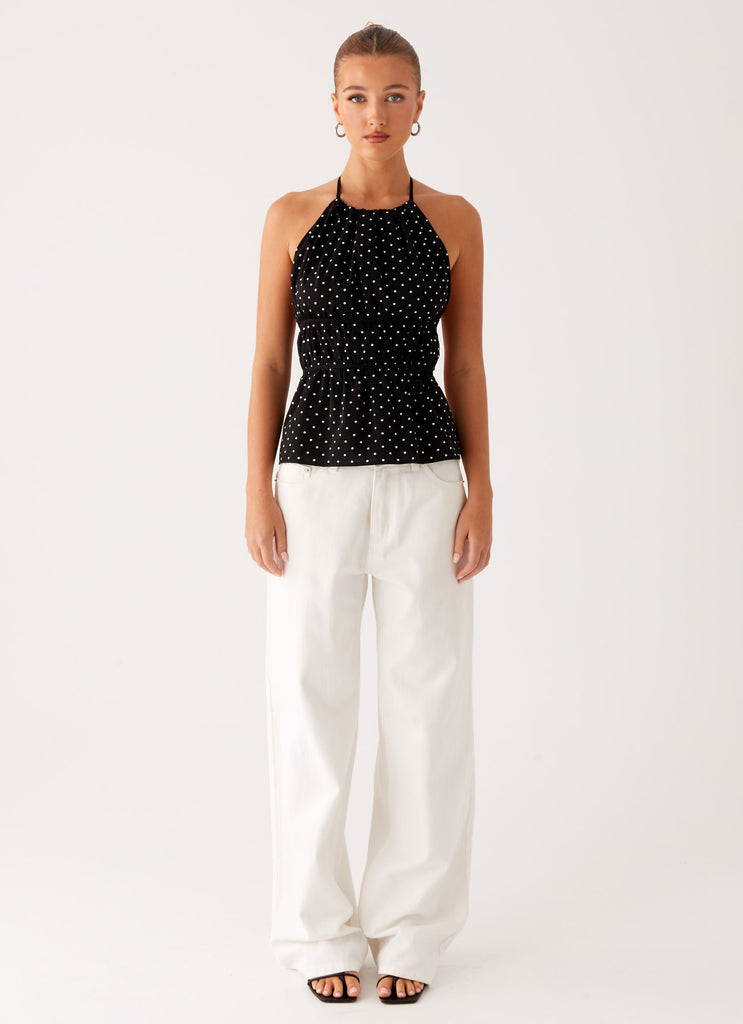 Peppermayo Peppermayo Exclusive - Sergio Halter Top - Black Polka Dot
