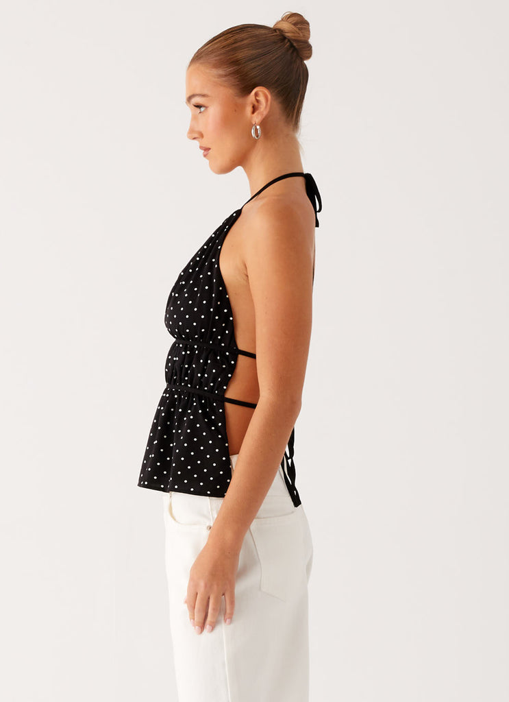 Peppermayo Peppermayo Exclusive - Sergio Halter Top - Black Polka Dot