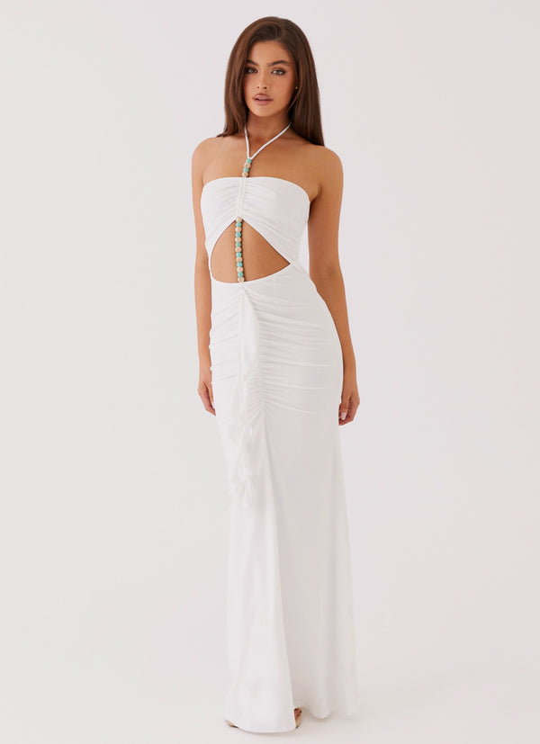 peppermayo Peppermayo Exclusive - Serina Ruffle Maxi Dress - White