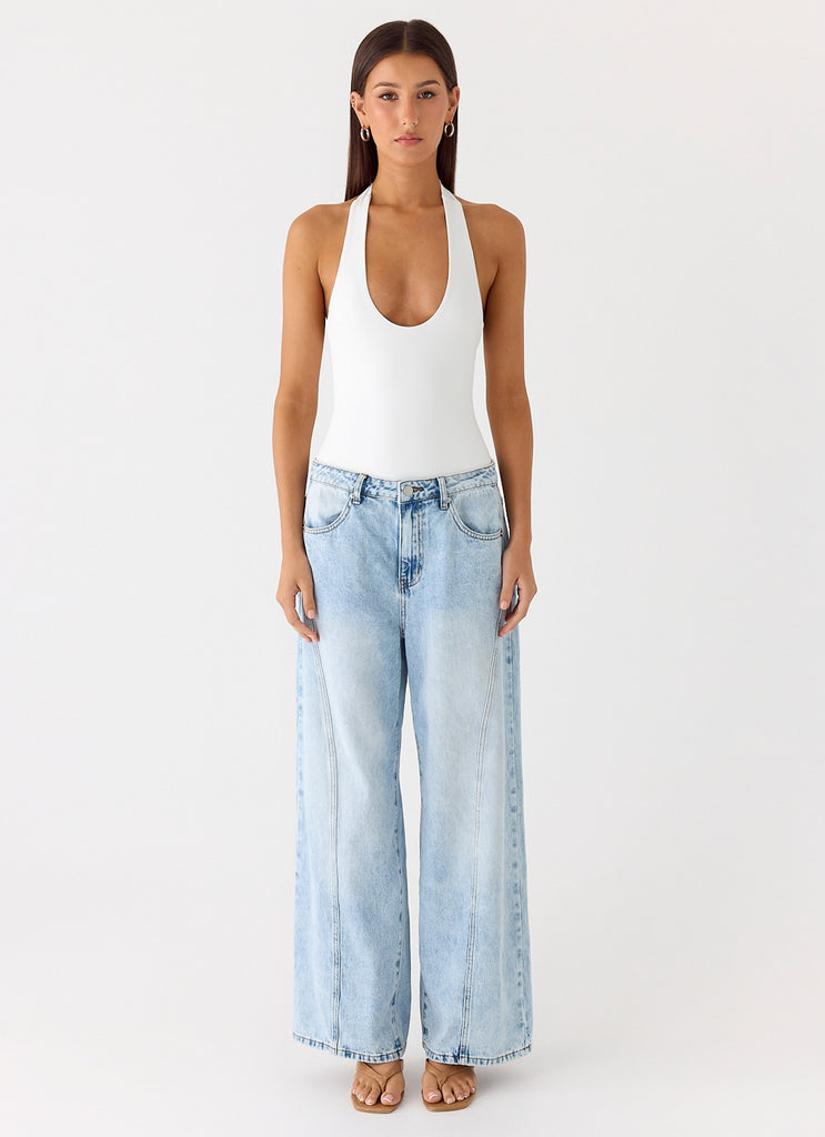 Peppermayo Peppermayo Exclusive - Set The Scene Halter Bodysuit - White