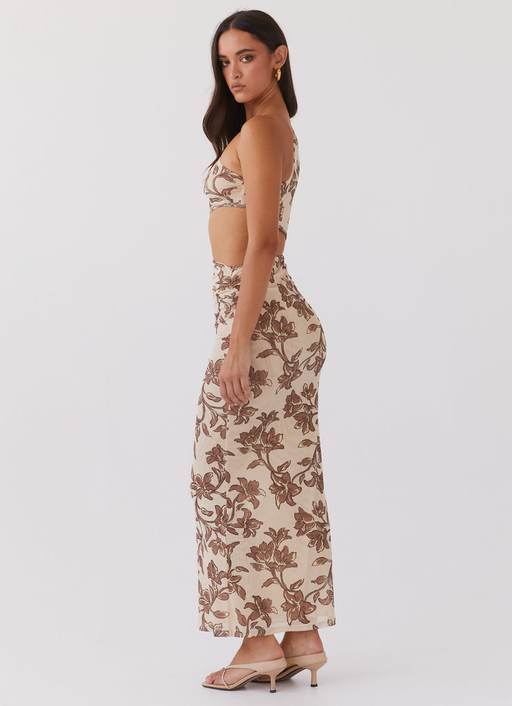 Peppermayo Peppermayo Exclusive - Shadows In The Sun Mesh Maxi Dress - Hazel Bloom
