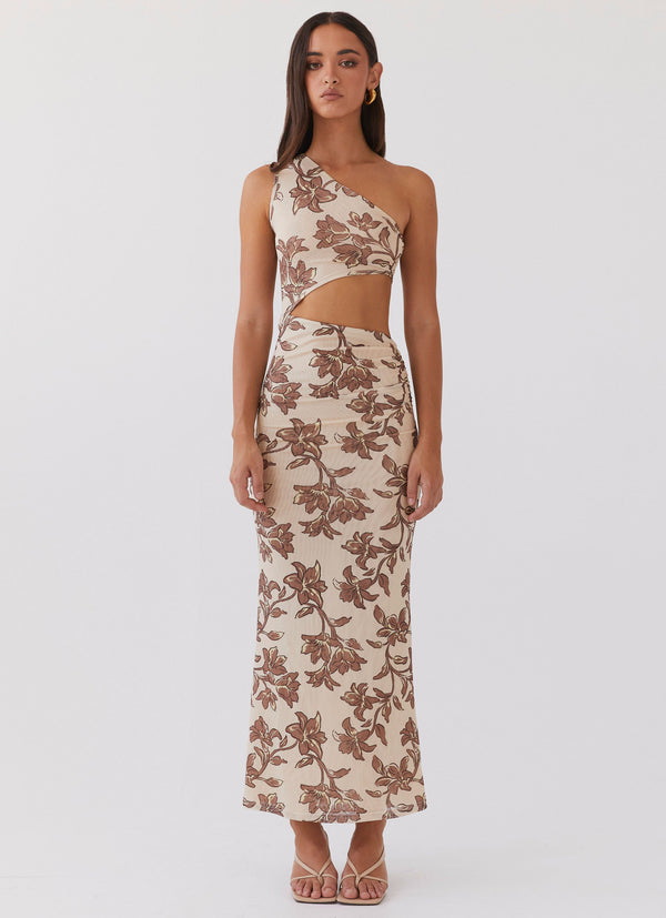 peppermayo Peppermayo Exclusive - Shadows In The Sun Mesh Maxi Dress - Hazel Bloom