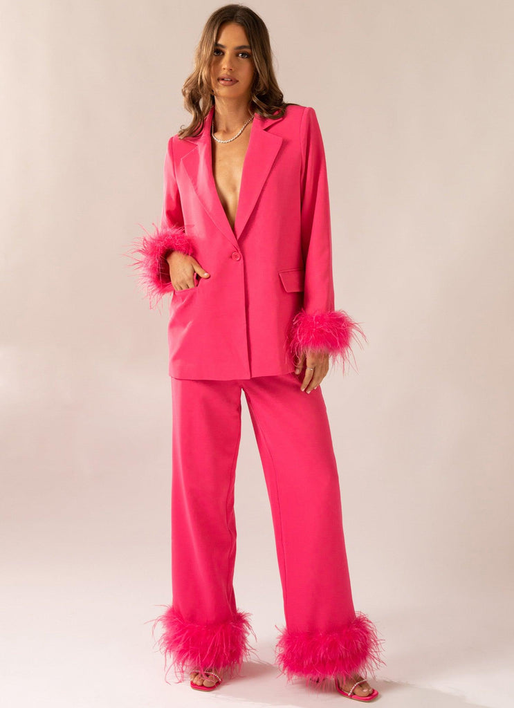 Peppermayo Peppermayo Exclusive - Shake It Off Feather Pants - Magenta