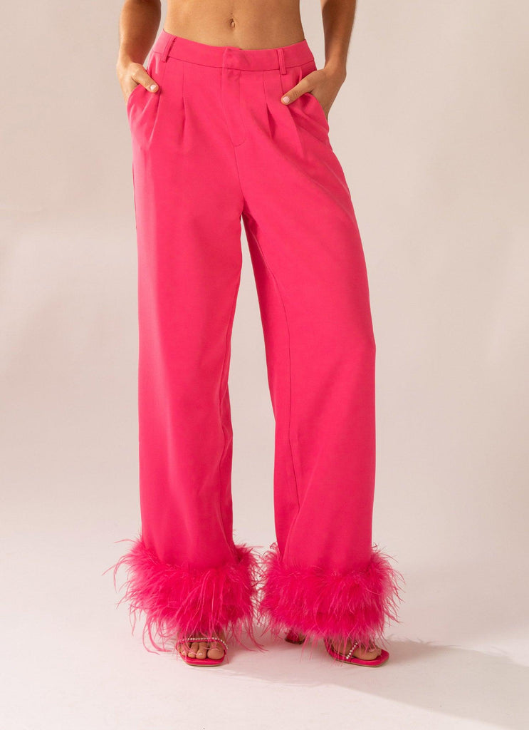 Peppermayo Peppermayo Exclusive - Shake It Off Feather Pants - Magenta