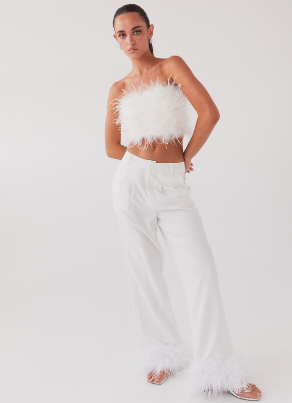 peppermayo Peppermayo Exclusive - Shake It Off Feather Pants - Snow
