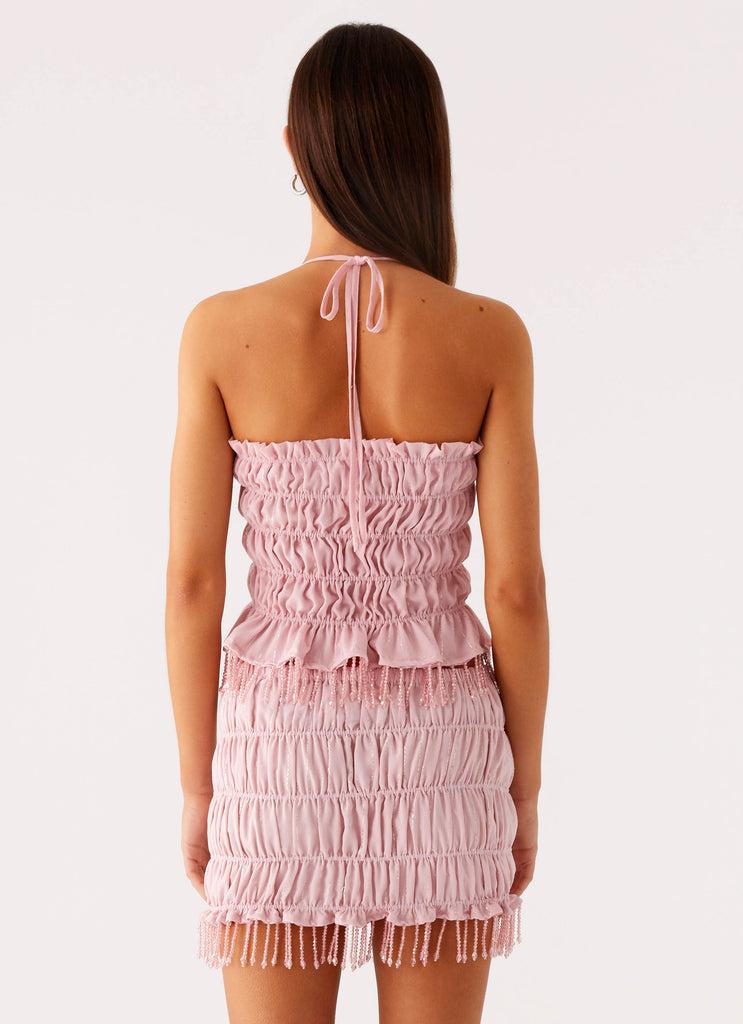 Peppermayo Peppermayo Exclusive - Shari Beaded Halter Top - Pink