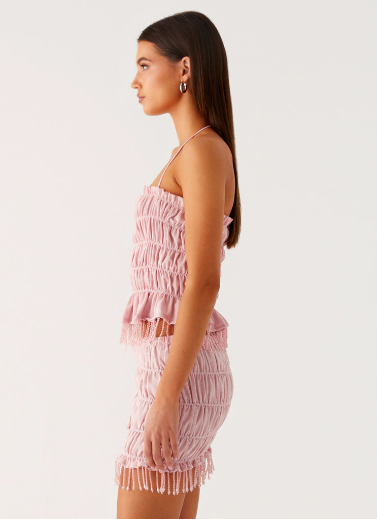 Peppermayo Peppermayo Exclusive - Shari Beaded Halter Top - Pink