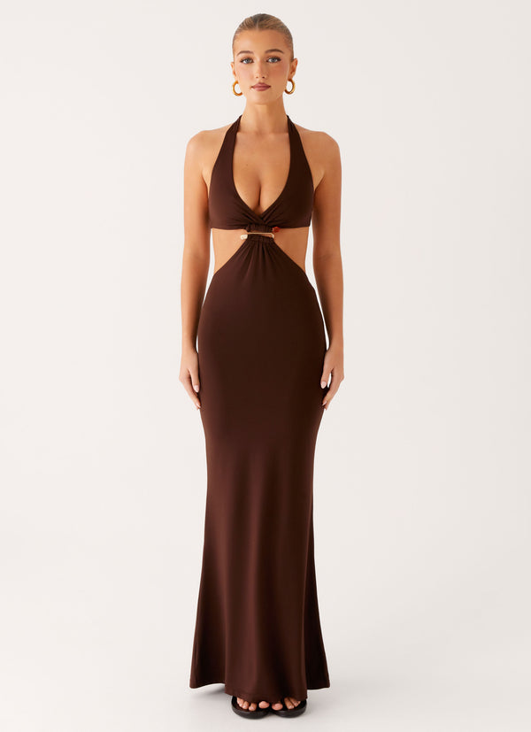 peppermayo Peppermayo Exclusive - Shawnie Maxi Dress - Chocolate