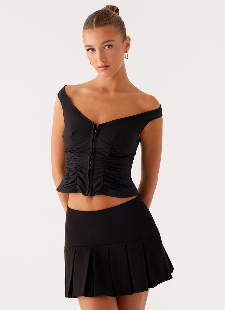 Peppermayo Peppermayo Exclusive - Shelby Pleated Mini Skirt - Black