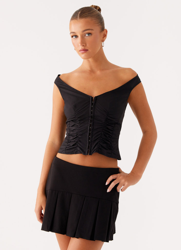 Peppermayo Peppermayo Exclusive - Shelby Pleated Mini Skirt - Black