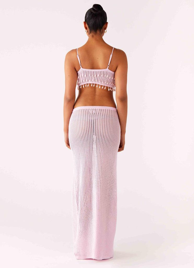 Peppermayo Peppermayo Exclusive - Shellbound Crochet Maxi Dress - Pink