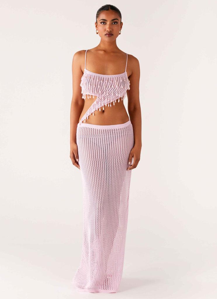 Peppermayo Peppermayo Exclusive - Shellbound Crochet Maxi Dress - Pink