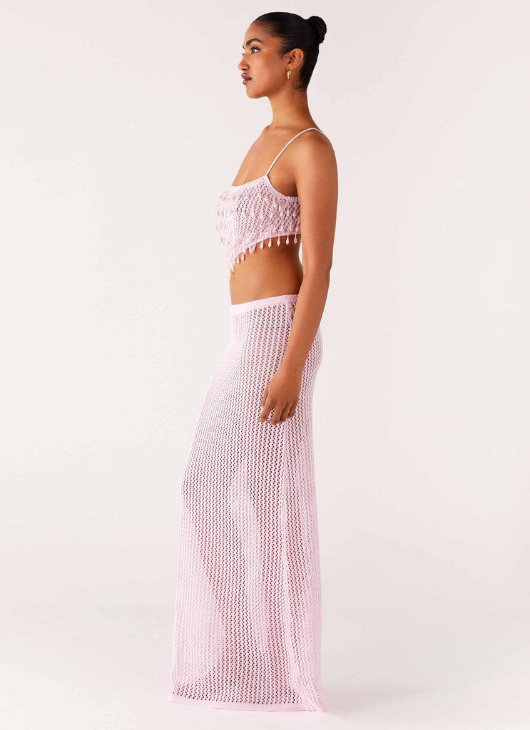 Peppermayo Peppermayo Exclusive - Shellbound Crochet Maxi Dress - Pink
