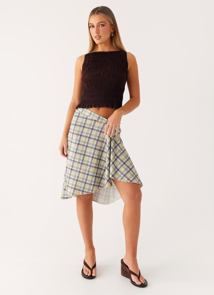 Peppermayo Peppermayo Exclusive - Shes A Lady Midi Skirt - Cedar Check