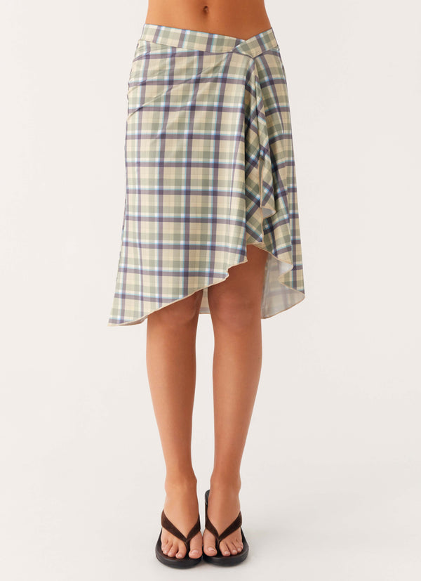 peppermayo Peppermayo Exclusive - Shes A Lady Midi Skirt - Cedar Check