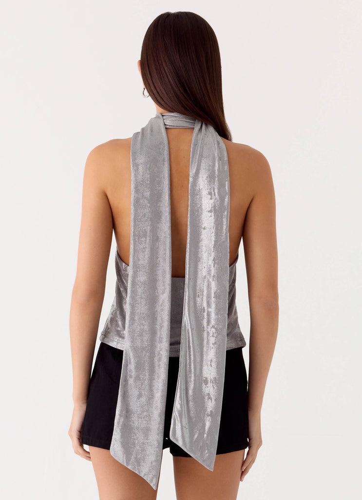 Peppermayo Peppermayo Exclusive - Shining Lights Cowl Top - Silver