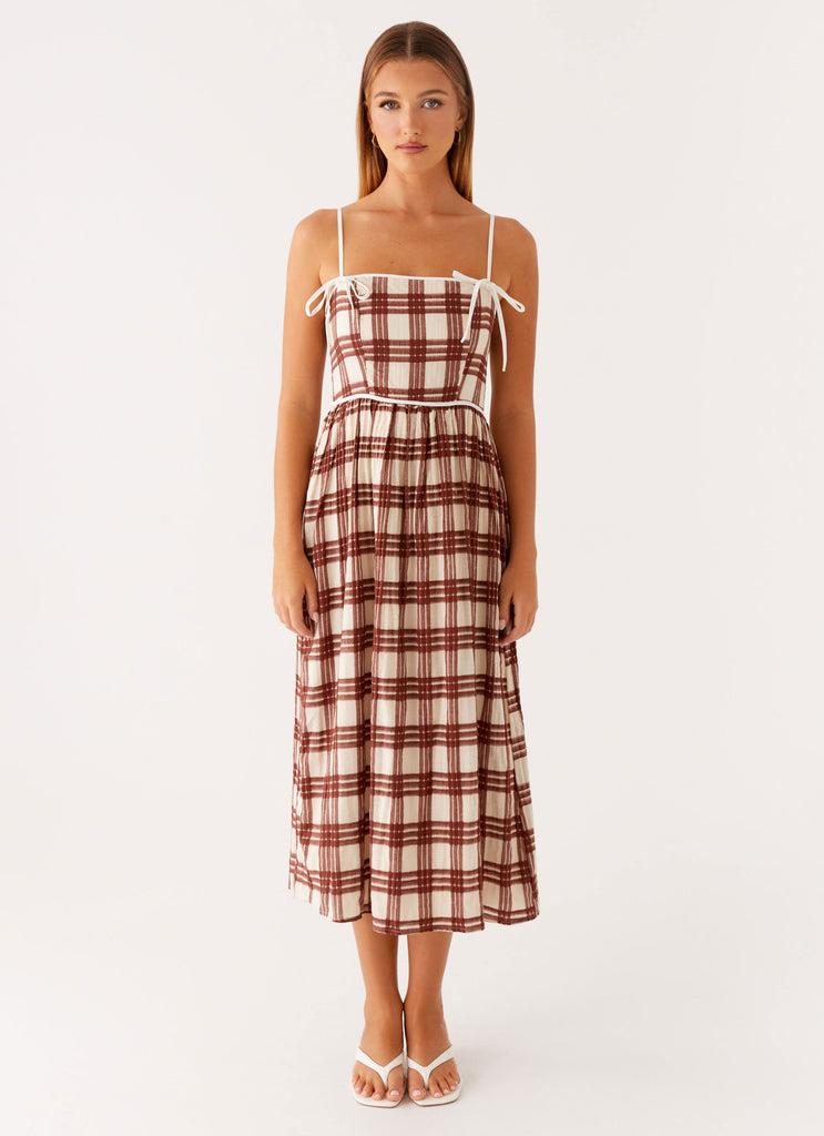 Peppermayo Peppermayo Exclusive - Shyanne Midi Dress - Chocolate Check
