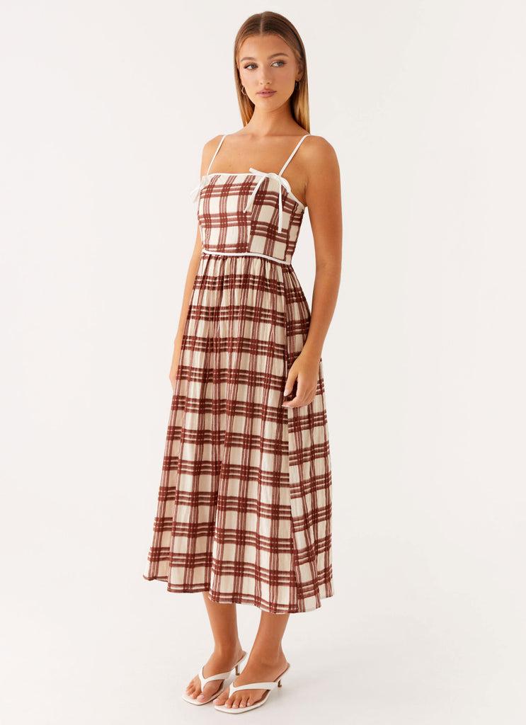 Peppermayo Peppermayo Exclusive - Shyanne Midi Dress - Chocolate Check