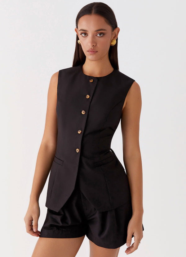 peppermayo Peppermayo Exclusive - Siena Style Tailored Vest - Black