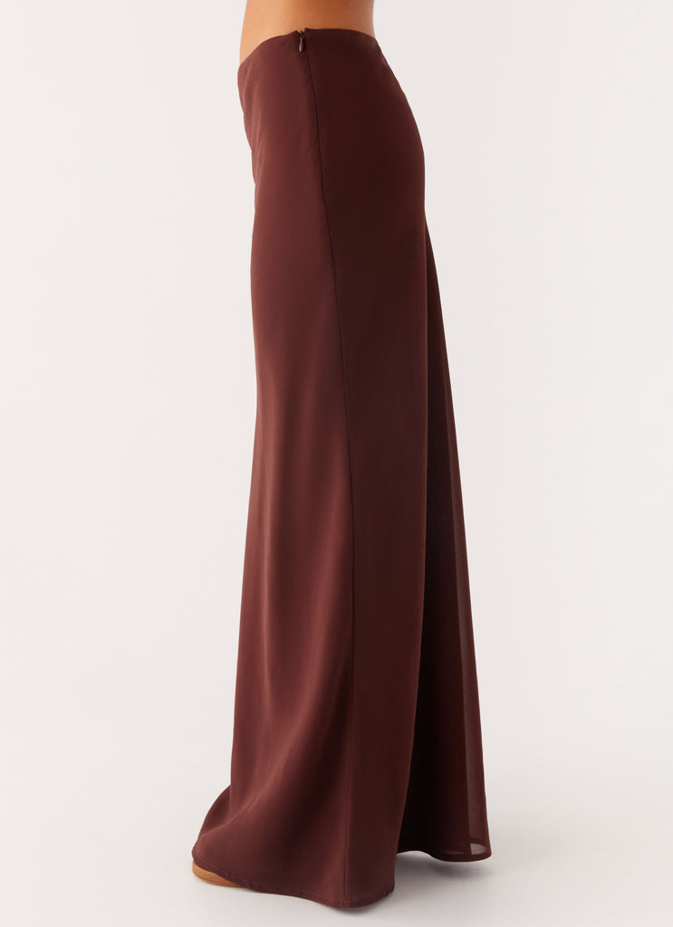 Peppermayo Peppermayo Exclusive - Sienna Sunset Maxi Skirt - Chocolate
