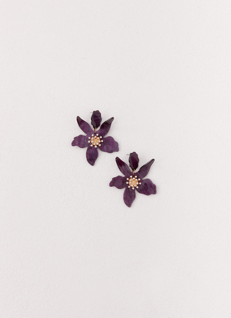 Peppermayo Peppermayo Exclusive - Siesta Flower Earrings - Purple