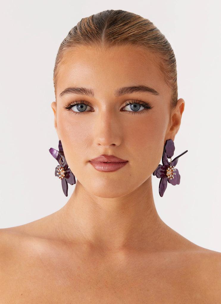 Peppermayo Peppermayo Exclusive - Siesta Flower Earrings - Purple