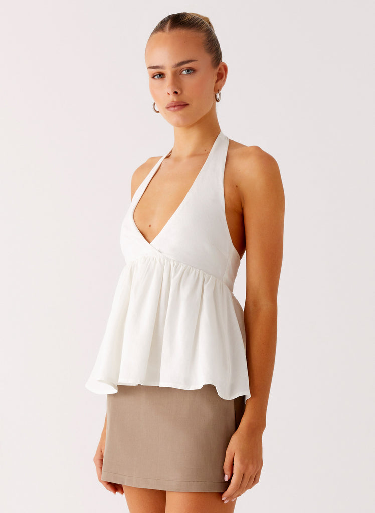 Peppermayo Peppermayo Exclusive - Sigala Cotton Halter Top - White