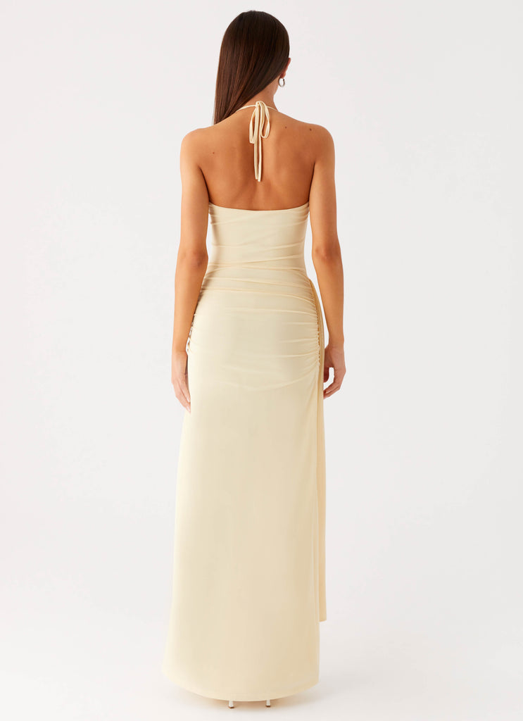 Peppermayo Peppermayo Exclusive - Signal Halter Maxi Dress - Sunny Yellow