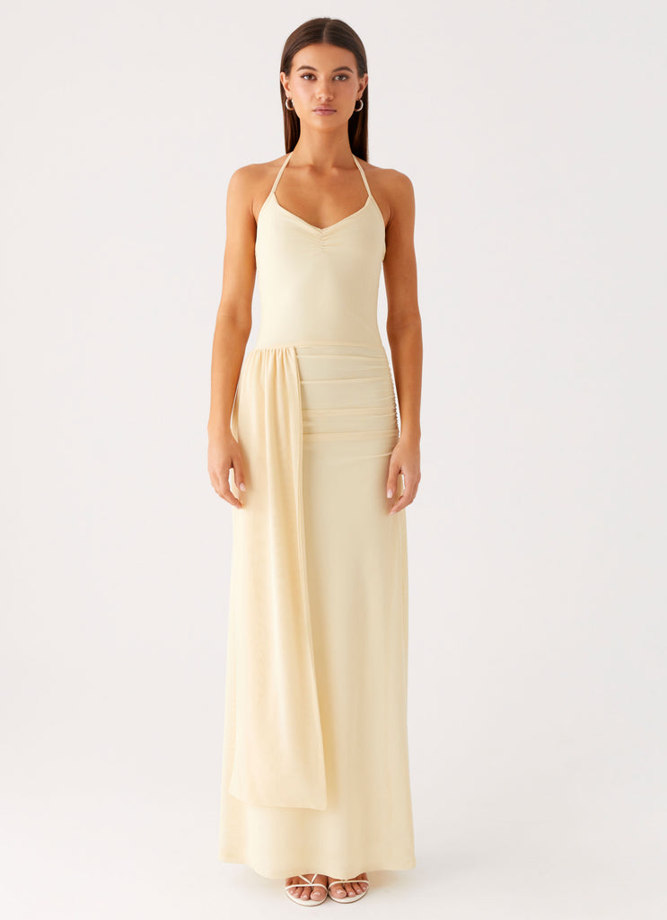 Peppermayo Peppermayo Exclusive - Signal Halter Maxi Dress - Sunny Yellow