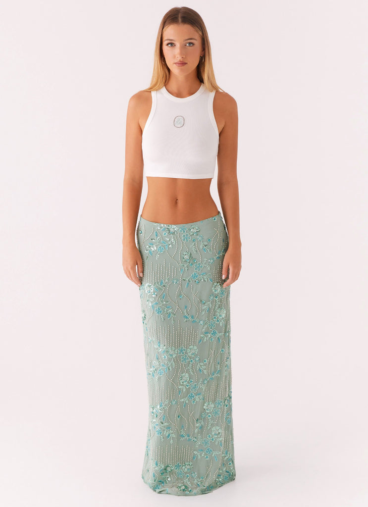 Peppermayo Peppermayo Exclusive - Signature Cropped Beaded Monogram Top - White