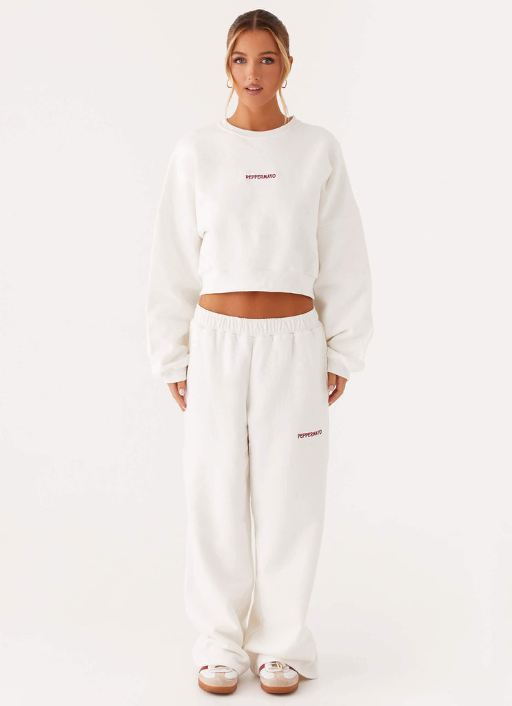 Peppermayo Peppermayo Exclusive - Signature Cropped Sweatshirt - Ivory