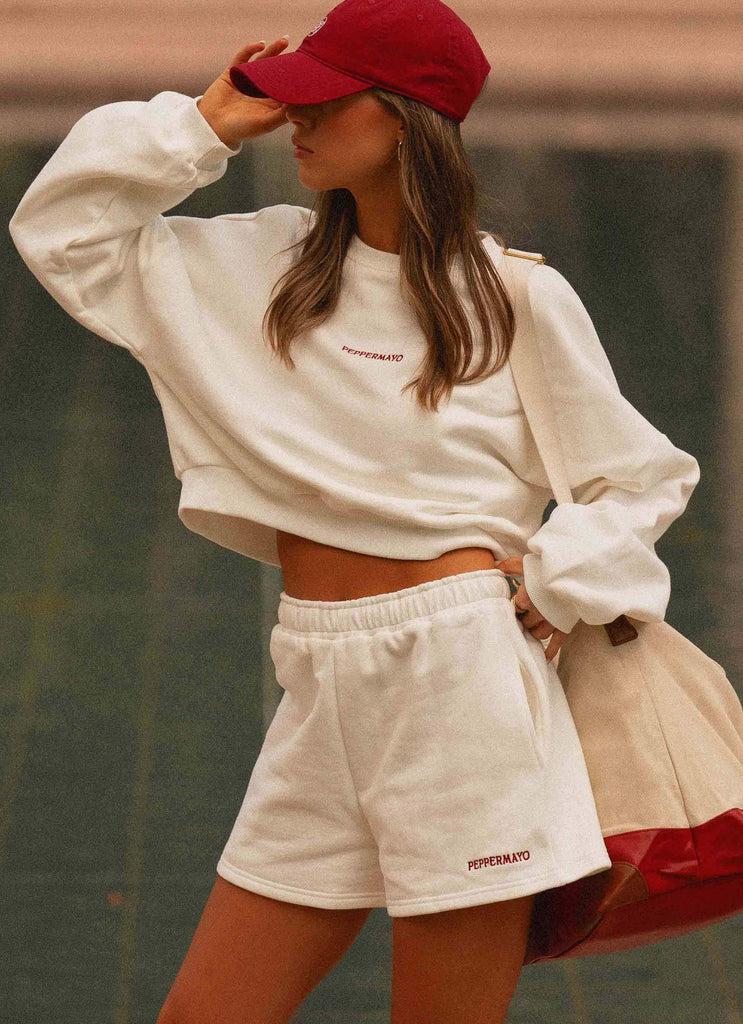 Peppermayo Peppermayo Exclusive - Signature Cropped Sweatshirt - Ivory