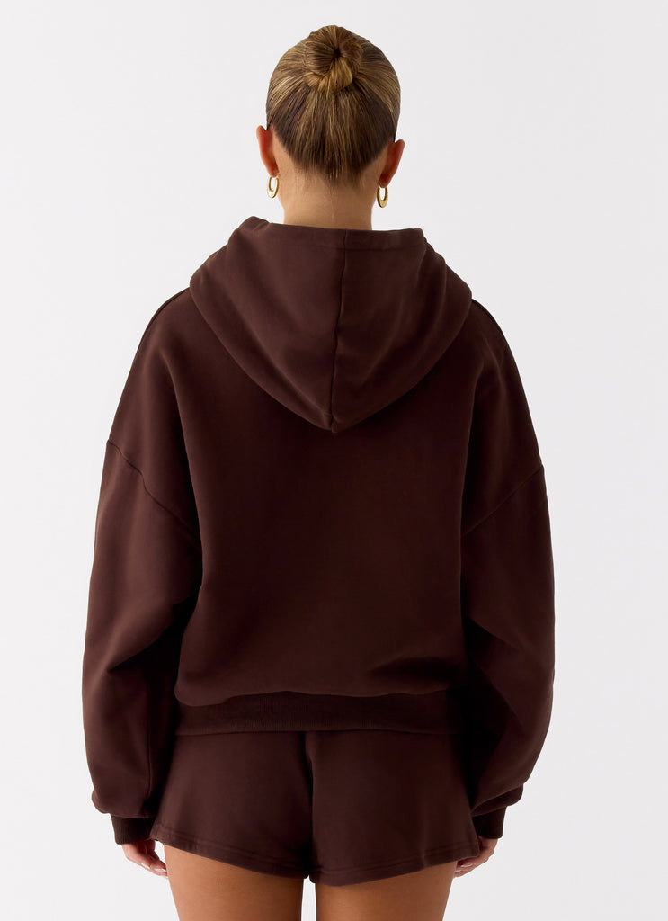 Peppermayo Peppermayo Exclusive - Signature Double Zip Up Hoodie - Chocolate