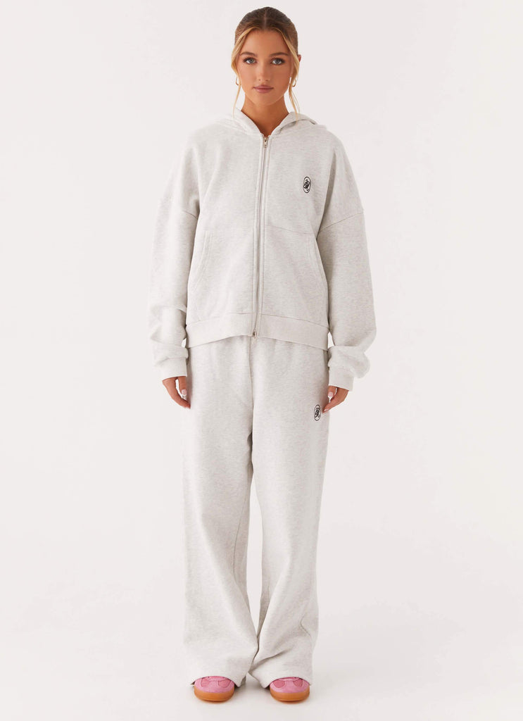 Peppermayo Peppermayo Exclusive - Signature Double Zip Up Hoodie - Grey