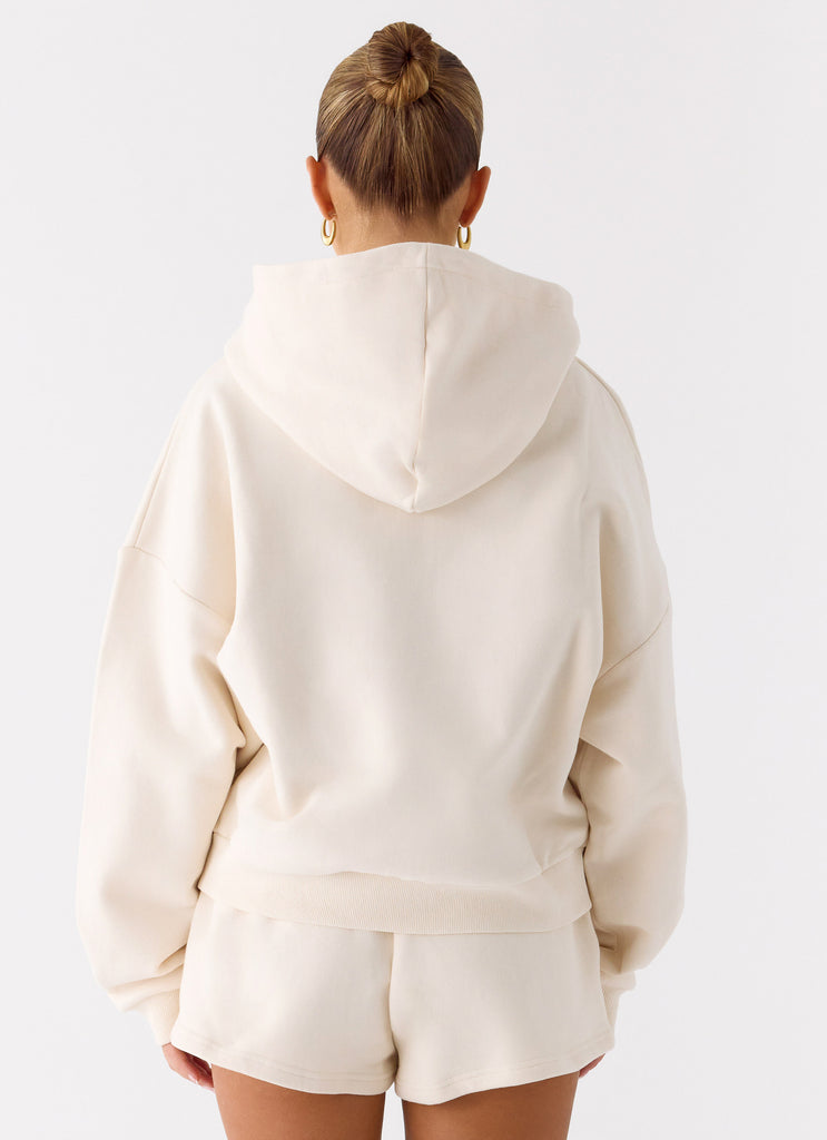 Peppermayo Peppermayo Exclusive - Signature Double Zip Up Hoodie - Cream