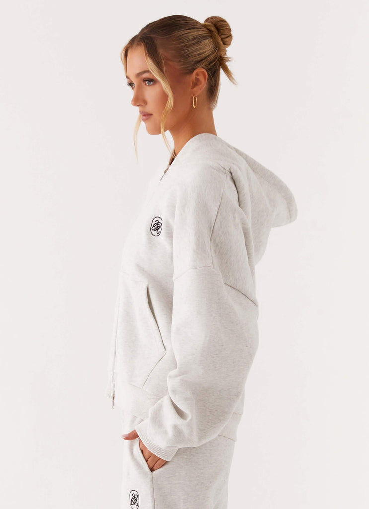 Peppermayo Peppermayo Exclusive - Signature Double Zip Up Hoodie - Grey