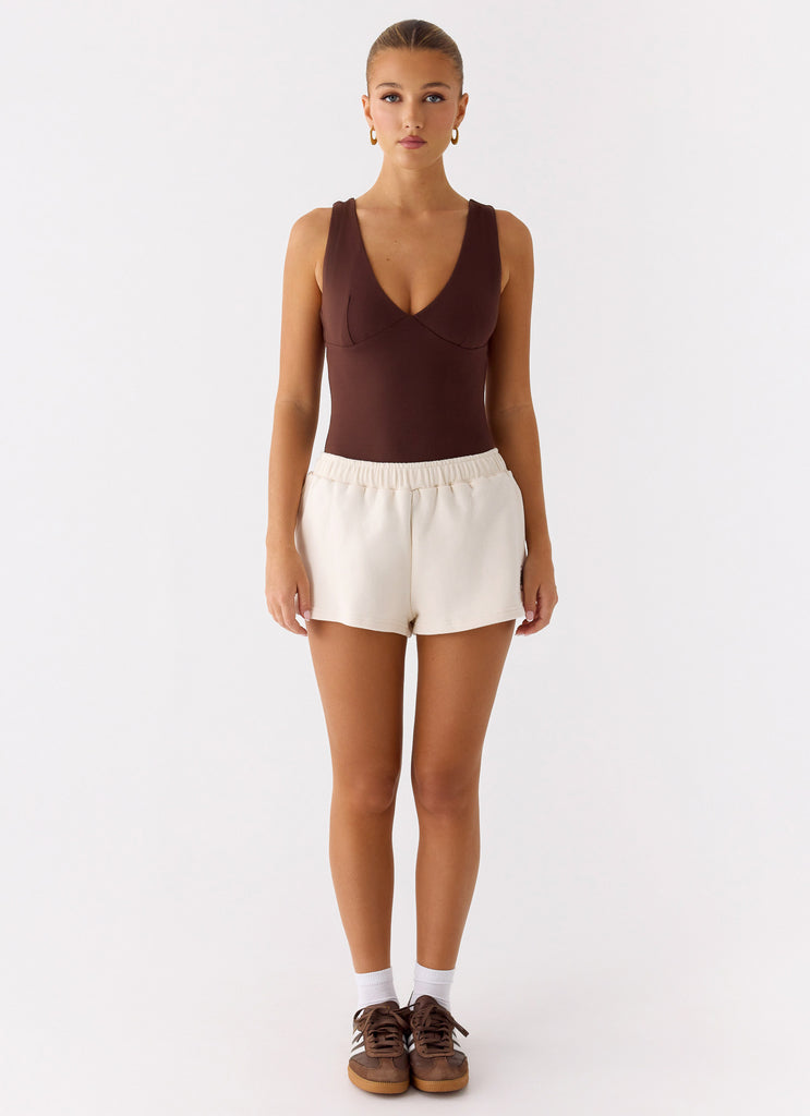 Peppermayo Peppermayo Exclusive - Signature Low Rise Sweatshorts - Cream