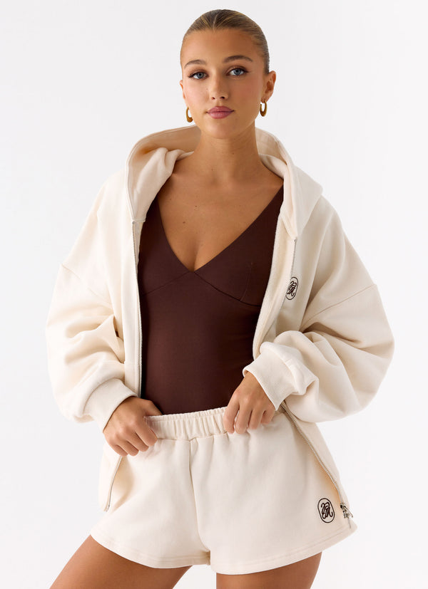 peppermayo Peppermayo Exclusive - Signature Low Rise Sweatshorts - Cream