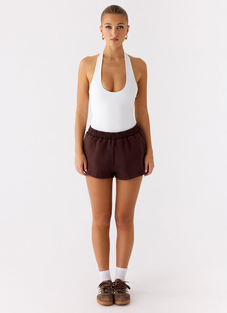Peppermayo Peppermayo Exclusive - Signature Low Rise Sweatshorts - Chocolate