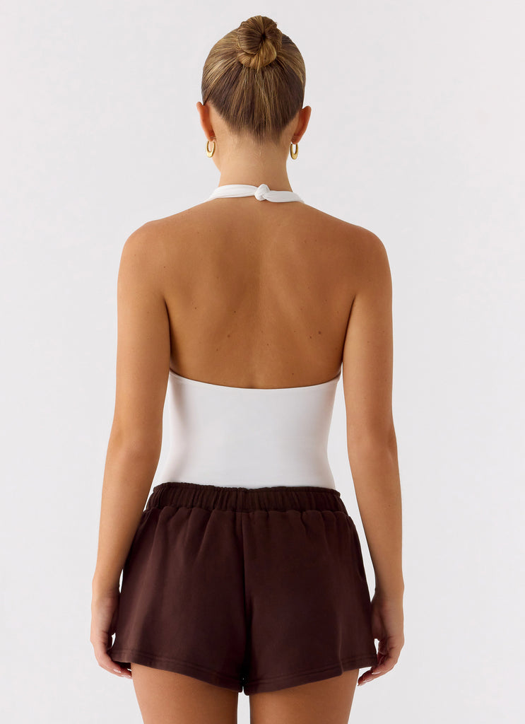 Peppermayo Peppermayo Exclusive - Signature Low Rise Sweatshorts - Chocolate