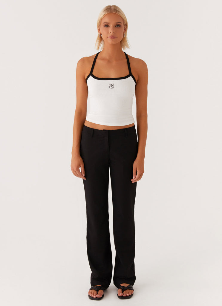 Peppermayo Peppermayo Exclusive - Signature Monogram Halter Top - White