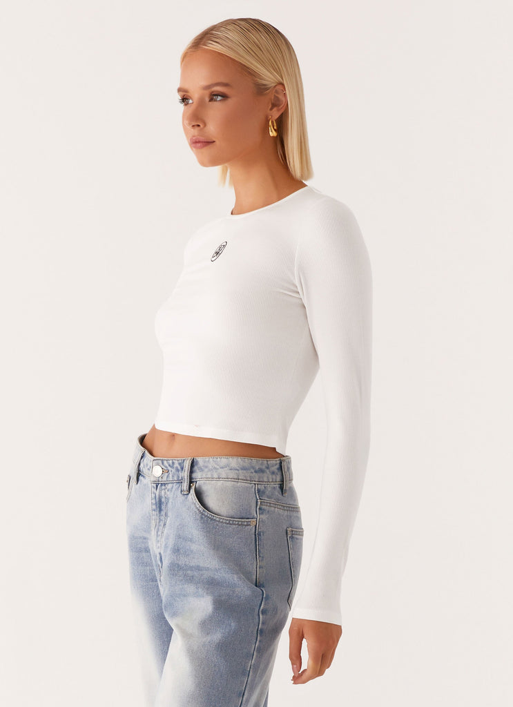 Peppermayo Peppermayo Exclusive - Signature Monogram Long Sleeve Tee - Off White