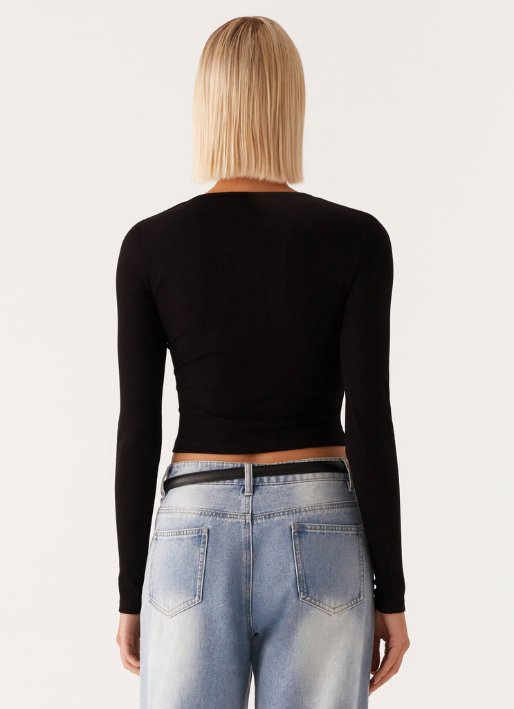 Peppermayo Peppermayo Exclusive - Signature Monogram Long Sleeve Tee - Black