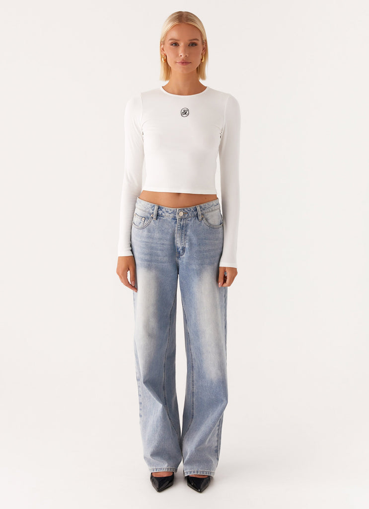 Peppermayo Peppermayo Exclusive - Signature Monogram Long Sleeve Tee - Off White