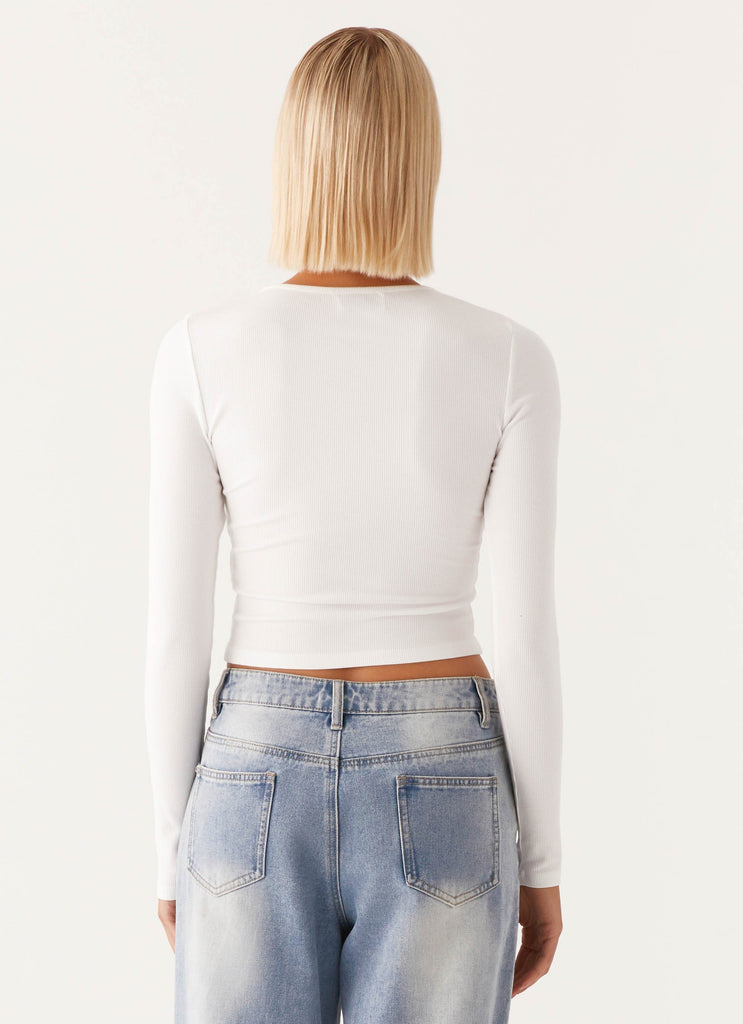 Peppermayo Peppermayo Exclusive - Signature Monogram Long Sleeve Tee - Off White