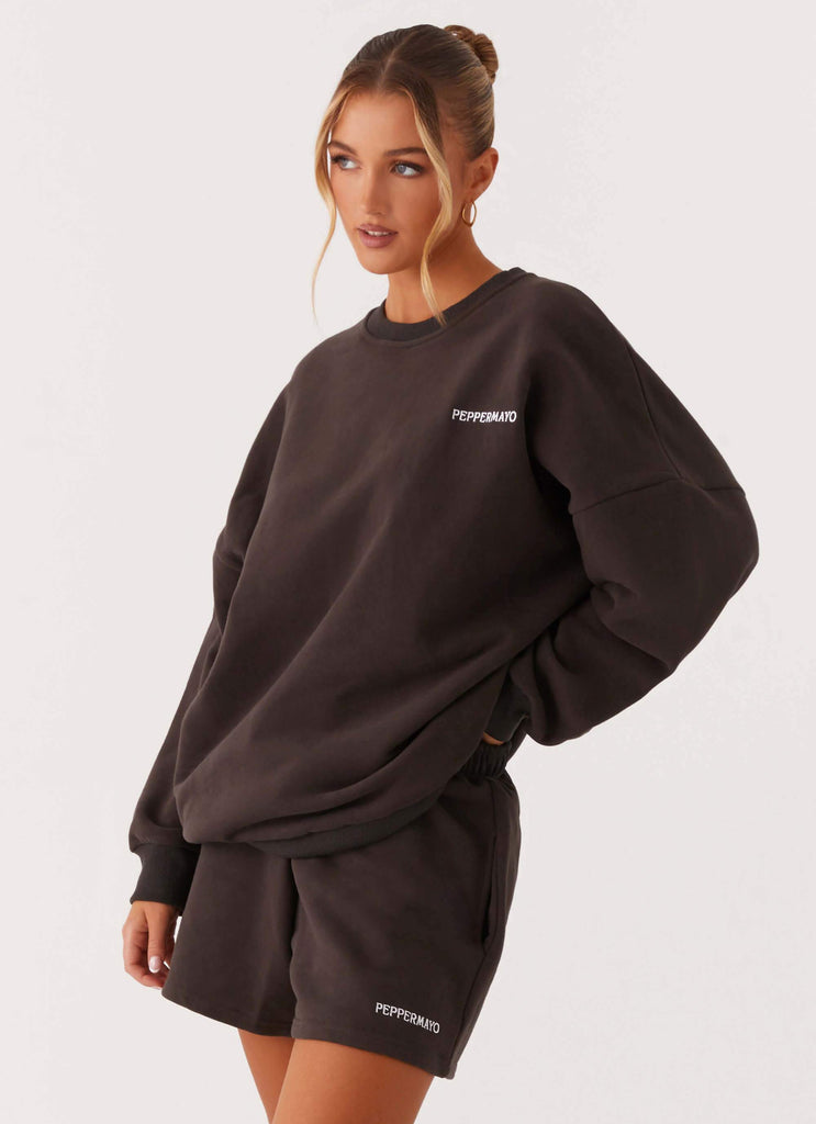 Peppermayo Peppermayo Exclusive - Signature Oversized Sweatshirt - Charcoal