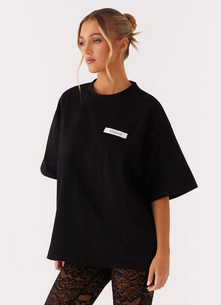 Peppermayo Peppermayo Exclusive - Signature Oversized Tee - Black