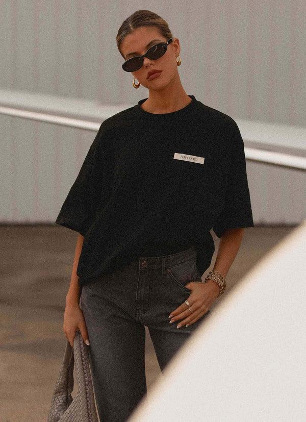 peppermayo Peppermayo Exclusive - Signature Oversized Tee - Black