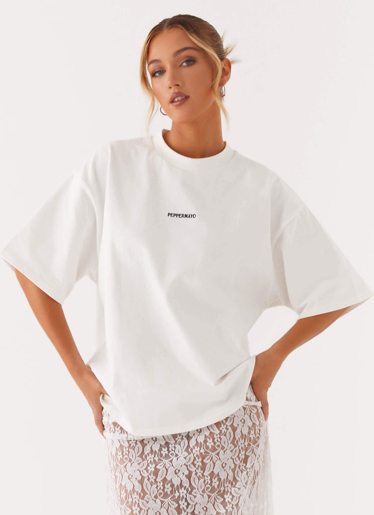Peppermayo Peppermayo Exclusive - Signature Oversized Tee - White
